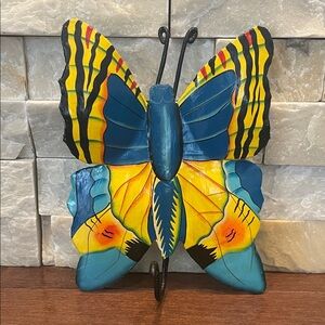 Haitian Hand Painted Metal Butterfly Art